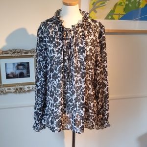 Striking sheer Boden blouse.  Size 18.  EUC